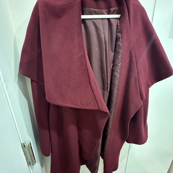T Tahari Burgundy Shawl Coat - Size XL - Picture 3 of 9